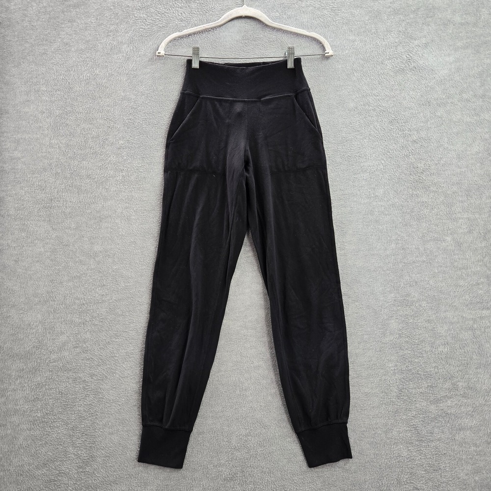 Lululemon Women Activewear Pants 2 Black Align Jogger Pockets High Rise Logo